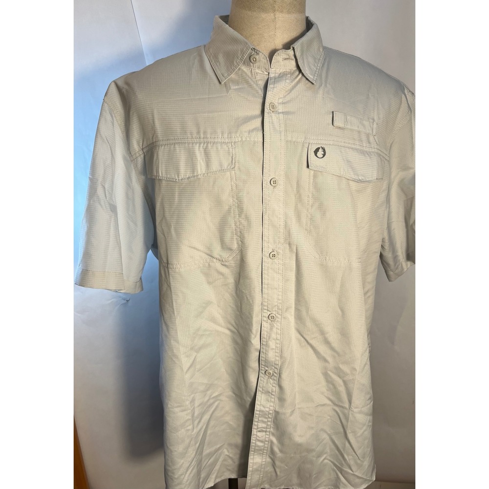 The American Outdoorsman Light Gray Short Sleeve Button Up Shirt‎ Size XXL